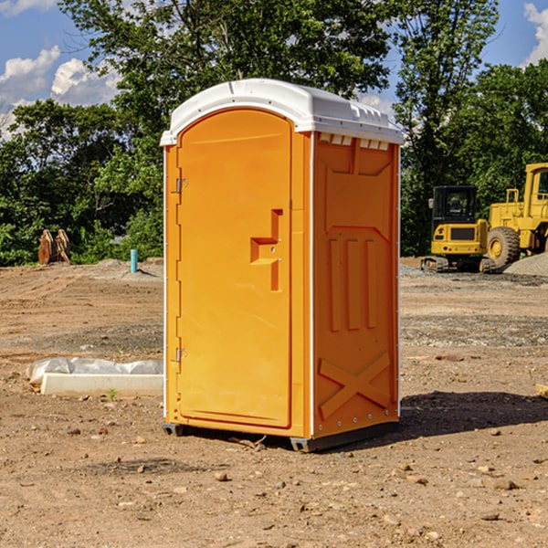 how often are the porta potties cleaned and serviced during a rental period in South Amana